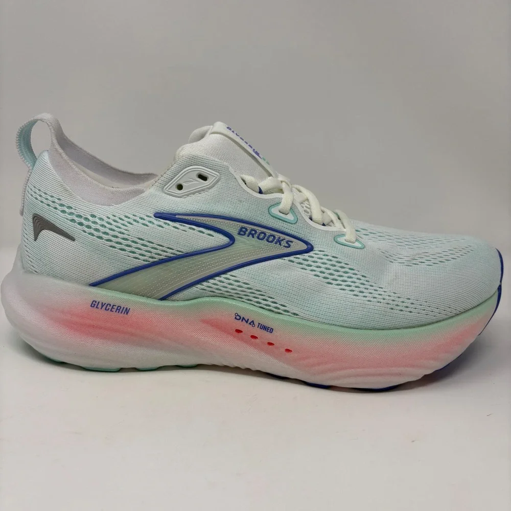 Brooks Glycerin 22 Women's Size 11 White Pink Running Shoes (1204341B110)